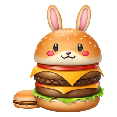 Conejo comiendo hamburguesas  sticker