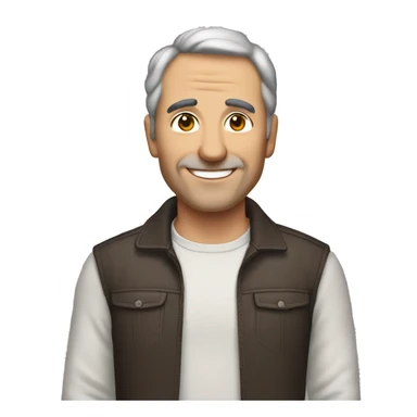 An mature Italian man with light skin, short dark brown  hair, a smiling face without a beard and fit. Make him have dark brown hair sticker