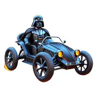 Mad max survival apocalypse ghostly sporty Darth Vader’s Batman-armored 1886 black graphite colored school buggy with horizontal holographic 3d flames painted on the body sides and neon under glow  sticker
