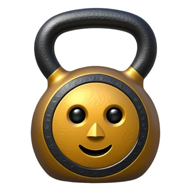 a weight in the form of a large rectangular kettlebell sticker