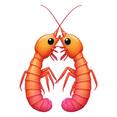 Two shrimp kissing  sticker