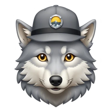 a wolf wearing a fitted hat  sticker