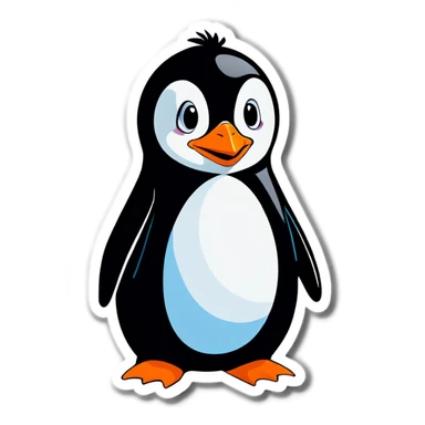 the penguin of the bathroom sticker