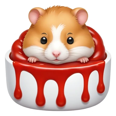hamster sleeping in ketchup sticker