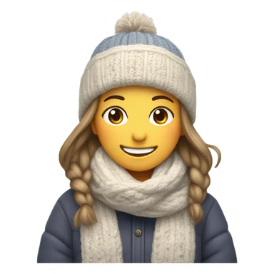 smiling girl in winter snow sticker