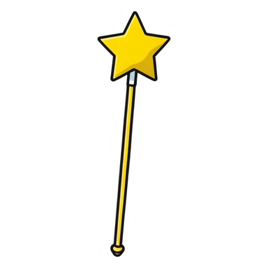 magic wand with yellow star sticker