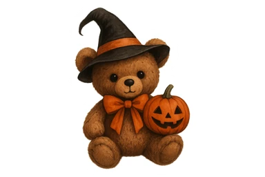 Halloween teddybear, remove background sticker