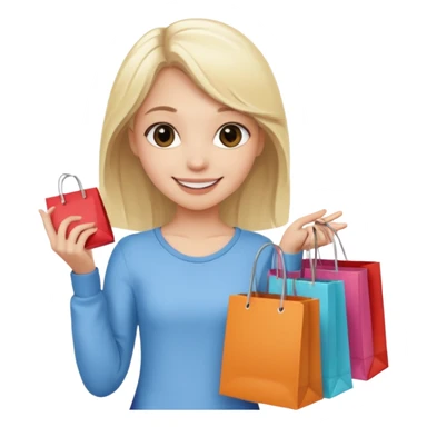 a white blonde teen girl going shopping sticker