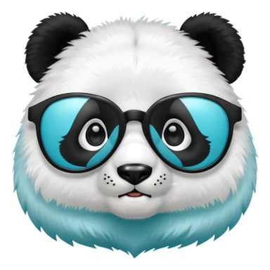 a cute panda wearing cyan colored glasses sticker