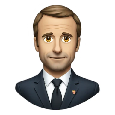 Macron avec un gros crâne sticker