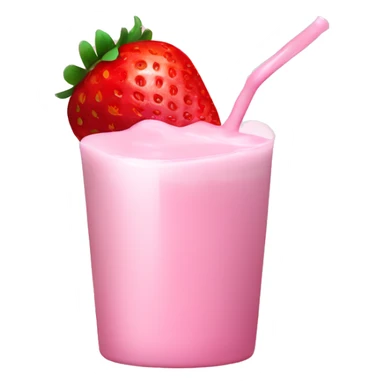 Pink milk with strawberry  sticker