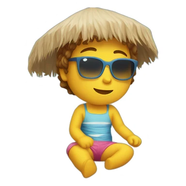 Sitting in a beach sticker