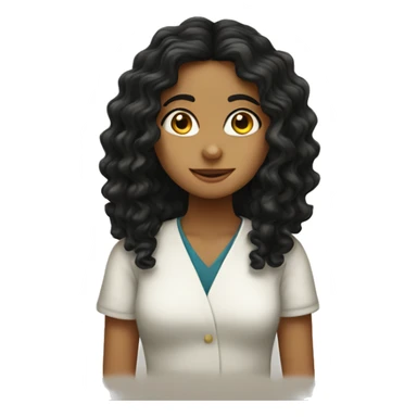 Olive Jewish girl with long black curly hair  sticker