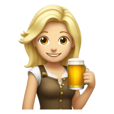 blonde girl with a smile drinking a beer sticker