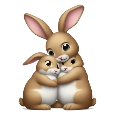 two bunnies hugging sticker