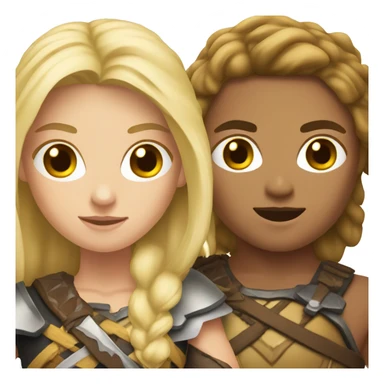 blonde and brown-haired warriors sticker
