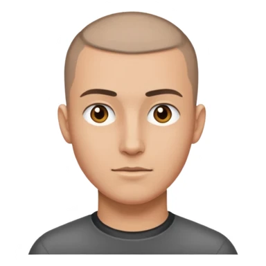 man with buzzcut sticker