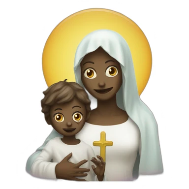 mother mary with a child zombie sticker