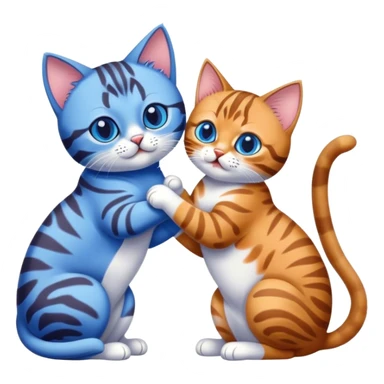 bengal kitty with blue russian cat  sticker