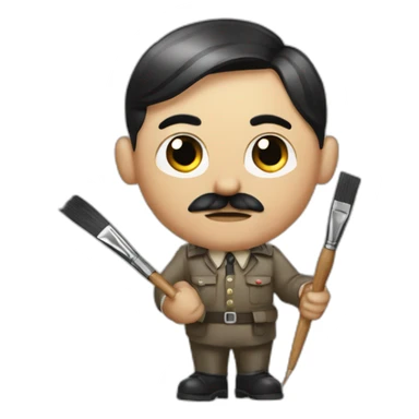Hitler with a paintbrush in his hand sticker