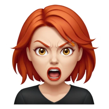 mujer pelirroja con los ojos y los labios maquillados enojada gritando sticker