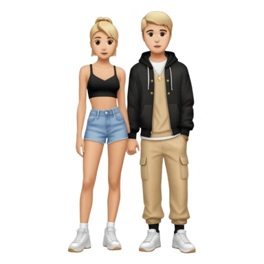 Justin bieber et hailey bieber  voir tous le corps  sticker
