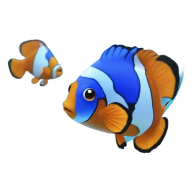 Blue clear Heart made out of water with a clownfish swimming inside  sticker