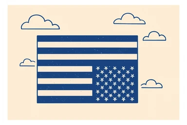 illustration of an upside down American flag, subtle distress effect, bold colors, no text, simple background sticker