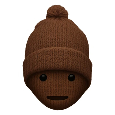 Brown knitted beanie with no face sticker