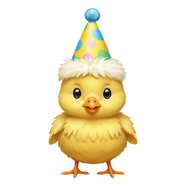 a baby chick with party hat sticker