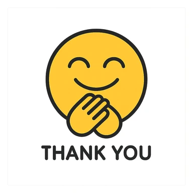 friendly modern thank you emoji for YouTube channel sticker