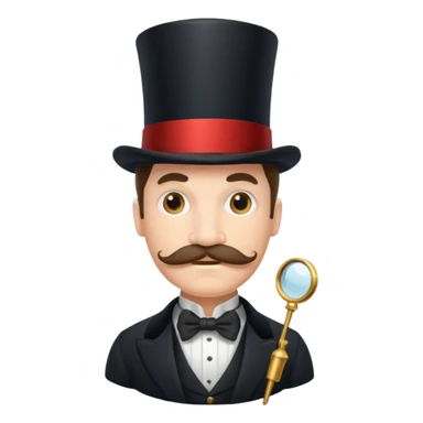 Fancy man with top hat and mustache with fancy look on his face and monocle sticker