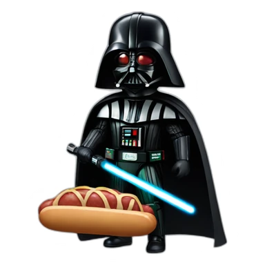 Darth vader with a sausage sticker