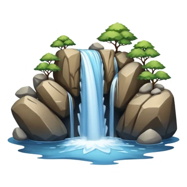 waterfall with rocks, without any plants sticker