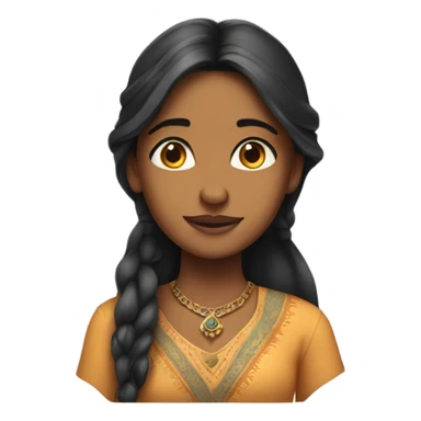 indian girl with very long hair sticker