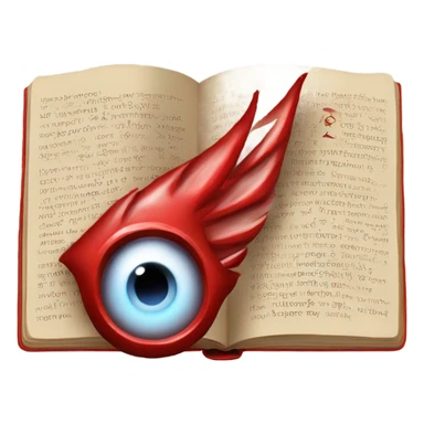 red magical book eye symbol in middle sticker