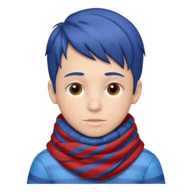 Boy with striped scarf sticker
