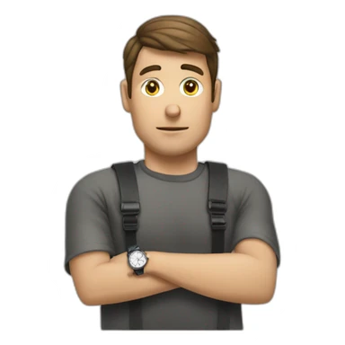 Un homme qui regarde sa montre sticker