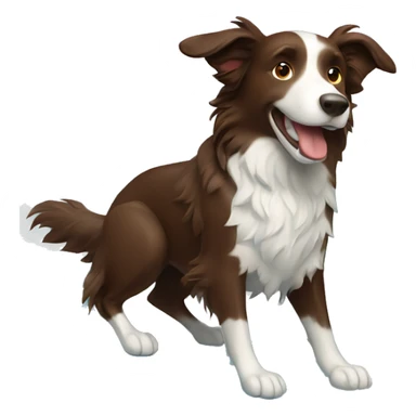 Dark brown border collie riding a surf board sticker