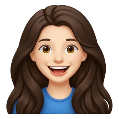 Long brunette girl laughing sticker