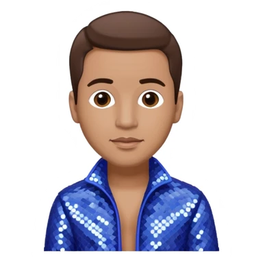 Mark Calderon, R&B Singer (b. 1970) from Color Me Badd with brown hair, periwinkle sequin outfit sticker