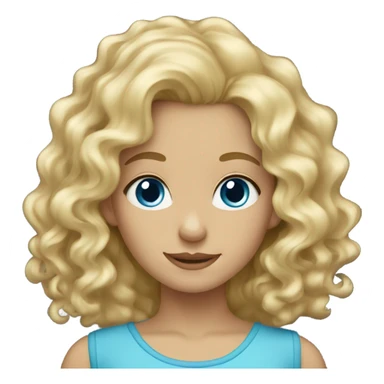 blonde girl with wavy curly hair and blue eyes sticker