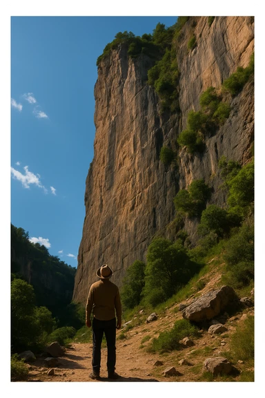 stands at the foot of the cliff sticker