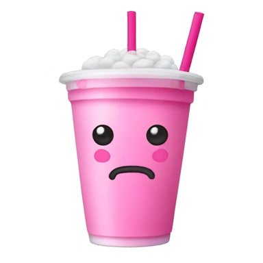 Pink boba with pink straw sticker