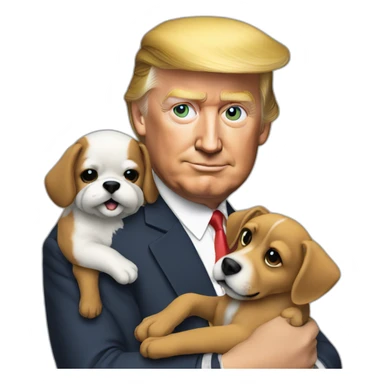 trump hold a dog sticker