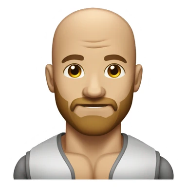 body builder bald man with beard sticker