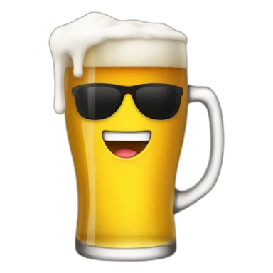 A emoji drinks à beer sticker