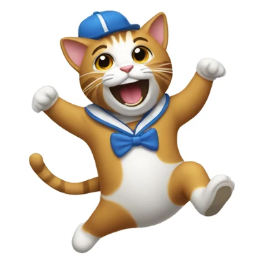 A m-am with a dancing cat sticker