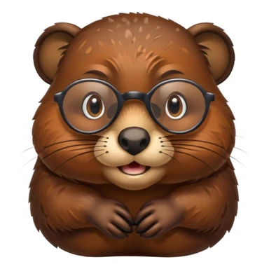 spectacled beaver with clotches sticker