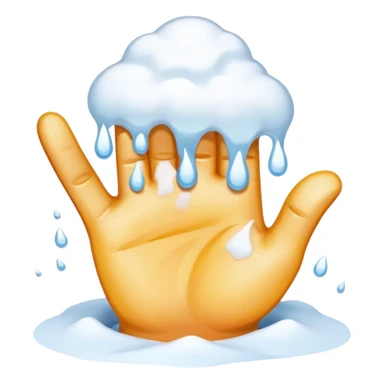 a hand sticking out from snow sticker